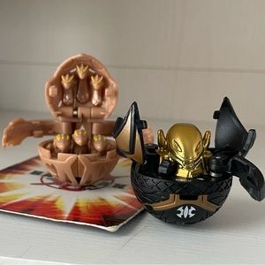 Bakugon Figures:  Aquos Gold Diablo 630G and Subterra Exedra 640G